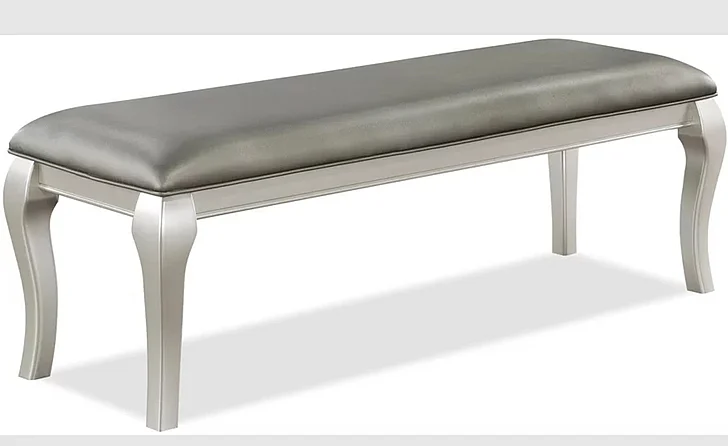 Crown Mark Furniture Caldwell Bench in Light Champagne 2264-BENCH