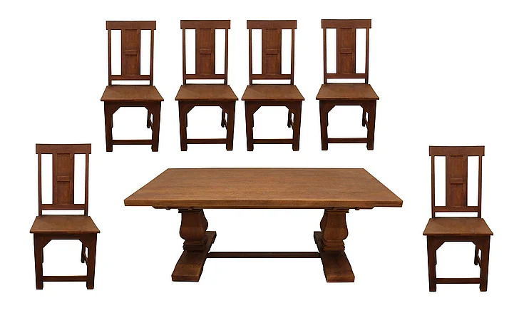 Moti Furniture Benedict 7pc Rectangle Dining Set in Brown