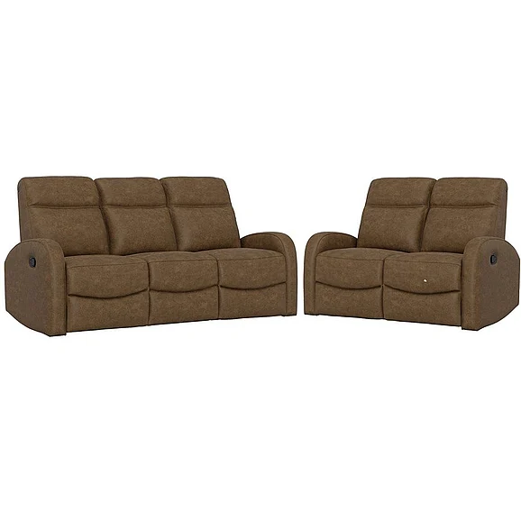 Emerald Home Benjamin - U7498 2pc Manual Living Room Set in Brown Pu