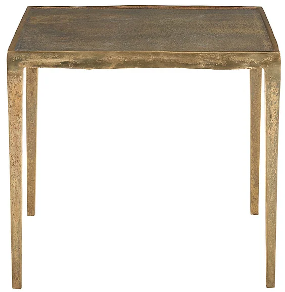 Bernhardt Freestanding Occasional Benson Square End Table in Vintage Brass 438-122