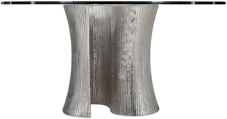 Bernhardt Interiors Serpentine 54" Dining Table Base in Bright Nickel 386-774