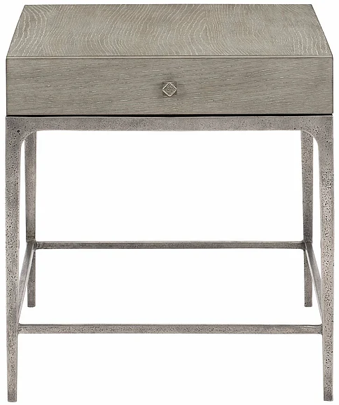 Bernhardt Linea Drawer End Table in Cerused Greige 384-124G PROMO