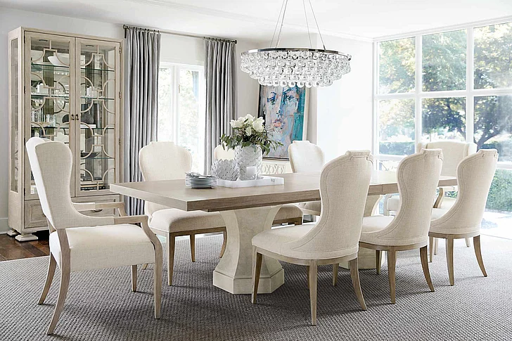 Bernhardt Santa Barbara 7pc Rectangular Dining Set in Sandstone-SET A