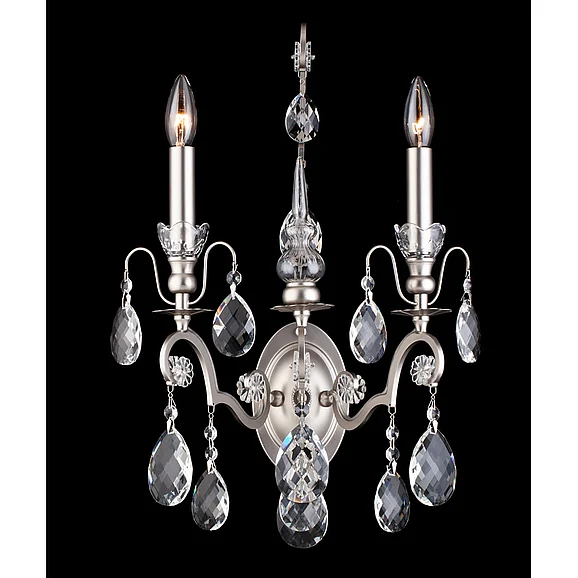 Bethel 2 Light Pewter Frame Wall Sconce BET73PEW