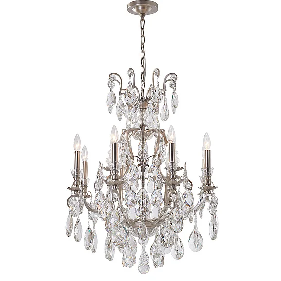 Bethel Pewter Iron Frame Chandelier BET79PEW