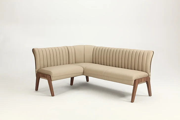 Chintaly Bethany PU Seat Nook in Walnut BETHANY-NOOK-TPE
