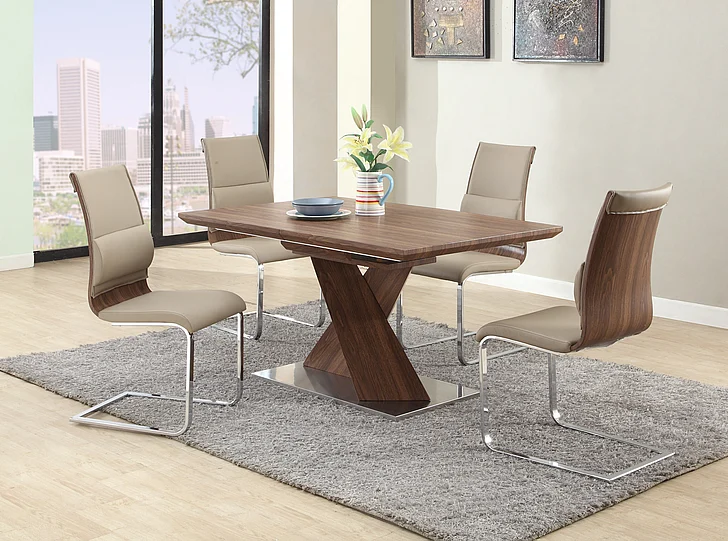 Chintaly Bethany 5pc Diningroom Set in Walnut BETHANY-SET