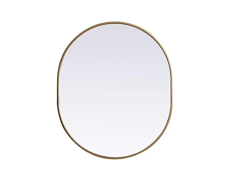 Elegant Metal Frame Oval Mirror 30X36 In. in Brass MR2A3036BRS