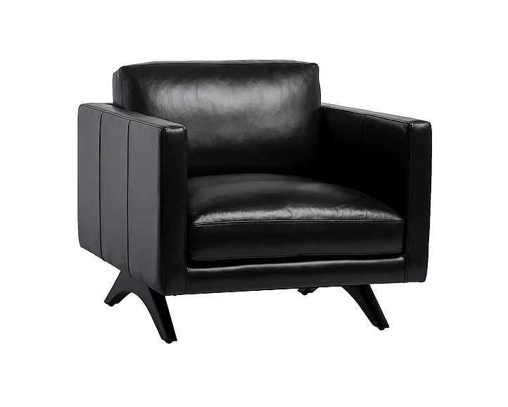 SUNPAN Rogers Armchair - Cortina Black Leather 110577 CLOSEOUT