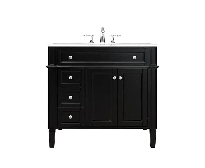 Elegant 36 In. Single Bathroom Vanity in Black VF12536BK