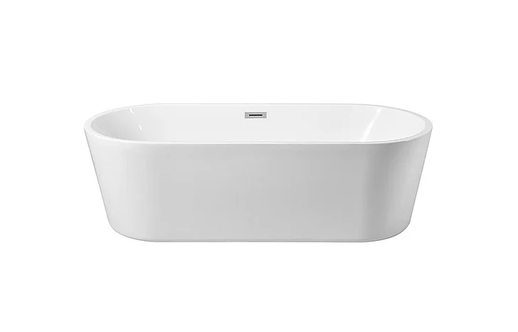Elegant 65 In. Soaking Roll Top Bathtub in Glossy White BT10665GW