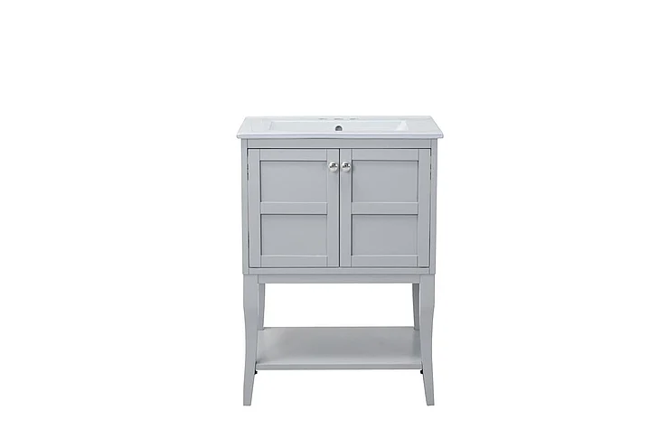 Elegant 2 Doors Cabinet 24 In. x 18 In. x 34 In. in Grey VF2101