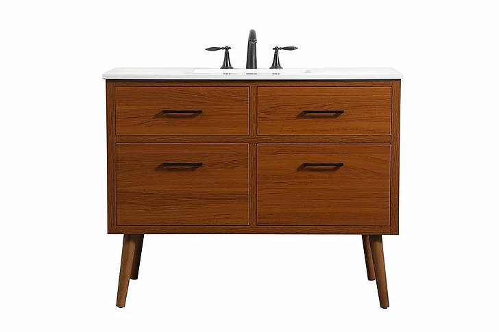 Elegant 42 In. Single Bathroom Vanity in Teak VF41042MTK