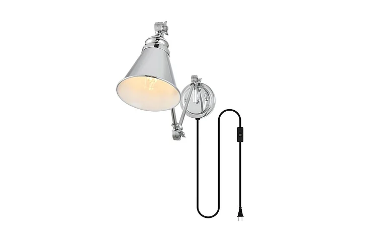 Elegant Van 1 Light Chrome Swing Arm Plug in Wall Sconce LD7328W6CH CLOSEOUT