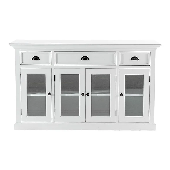 Nova Solo Halifax Buffet with 4 Glass Doors 3 Drawers BG192