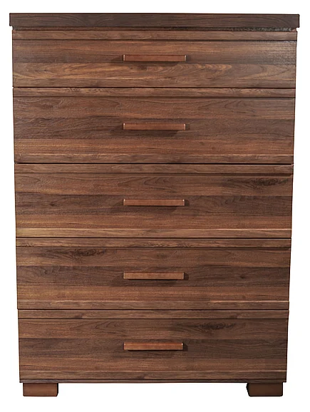 MODERNhome Rustica 5 Drawer Chest in American Walnut BG3TC5DC