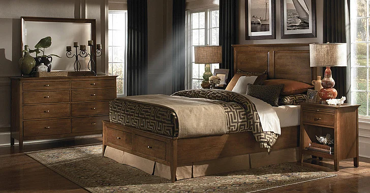 Kincaid Cherry Park Solid Wood Panel Storage Bedroom Set