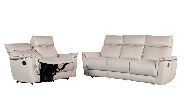 Furniture of America Bienne Manual Reclining Living Room Set in Taupe