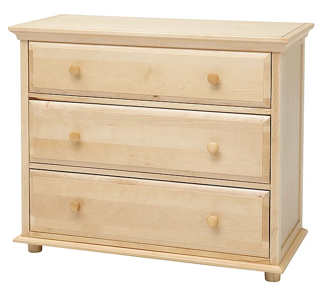 Maxtrix 3 Drawer Dresser with Crown and Base in Natural BIG3 C
