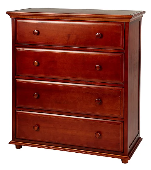 Maxtrix 4 Drawer Chest with Crown and Base in Chestnut BIG4 C