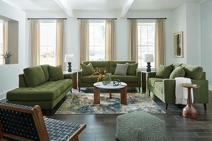 Bixler 3pc Sofa Living Room Set in Olive