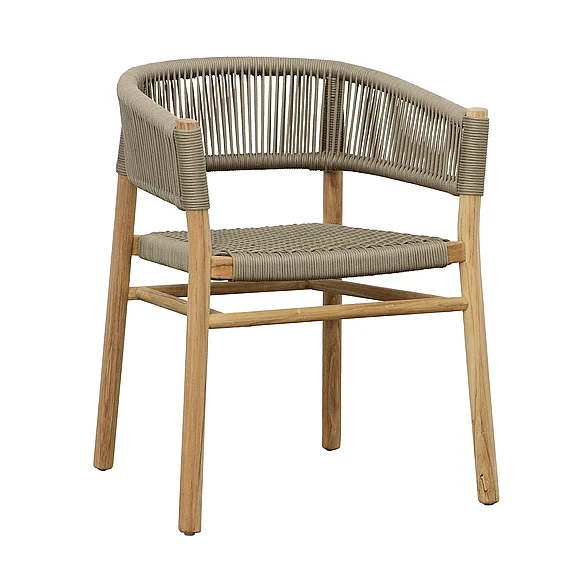 Winstone Teak Wood Dining Chair with Taupe Rope DV7026