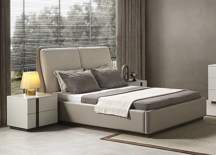 Whiteline Modern Romina 2pc Bedroom Set in Light Grey