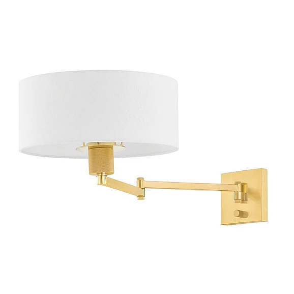 Hudson Valley Lighting Sammy Wall Sconce in Aged Brass BKO1600-AGB