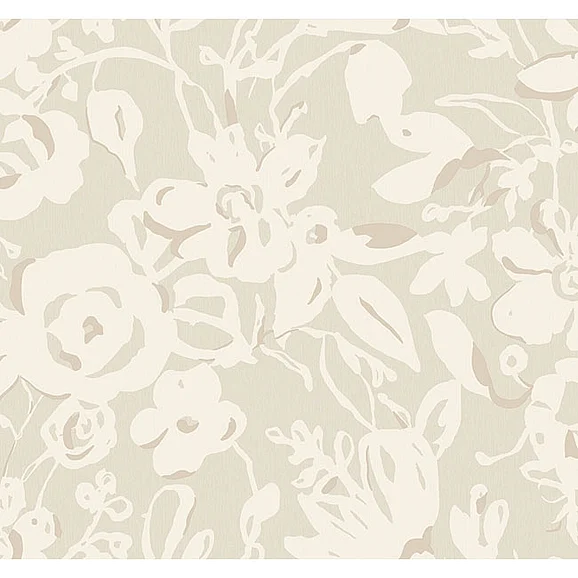 York F01-Blooms Brushstroke Floral Taupe Wallpaper BL1735 (Double Roll)