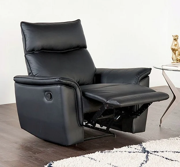Furniture of America Bienne Manual Reclining Chair in Black FM69002BK-CH-M