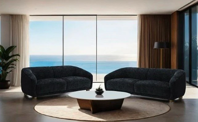 Furniture of America Kolvere 2pc Living Room Set in Black