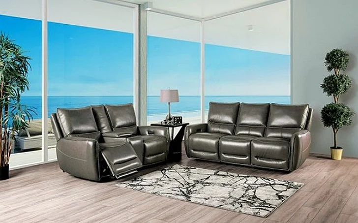 Furniture of America Phineas 2pc Reclining Living Room Set in Gray