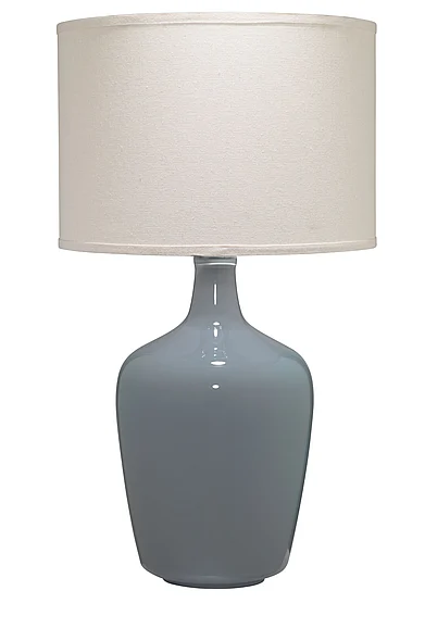 Lifestyle by JY Plum Blown Glass Jar Table Lamp with Linen Shade, Grey BLJARGV255CD