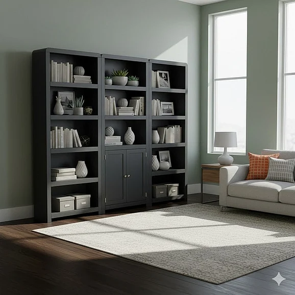 Aspenhome Taylor 3pc Bookcase Set in Black