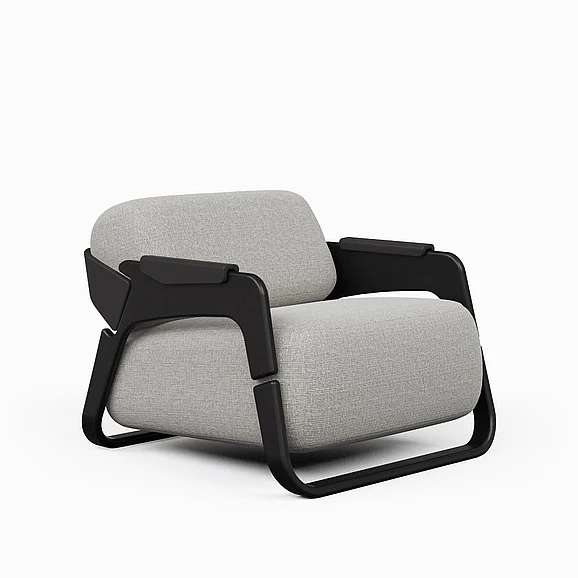 Urbia Modern Brazilian Hermes Accent Chair - Harvest Jute Upholstery - Ebano, Black Frame BMJ-70145-14 CLOSEOUT