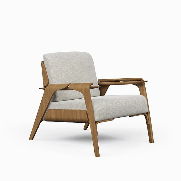 Urbia Modern Brazilian Fly Accent Chair - Harvest Natural Upholstery - Nozes Frame BMJ-72141-12 CLOSEOUT