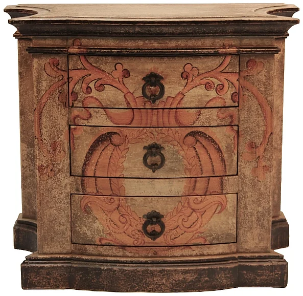 Peninsula Lisbon 3 Drawer Nightstand in Creme and Caramel BN-010-1001