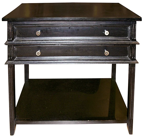 Peninsula Madrid 2 Drawer Nightstand in Black BN-018-1002