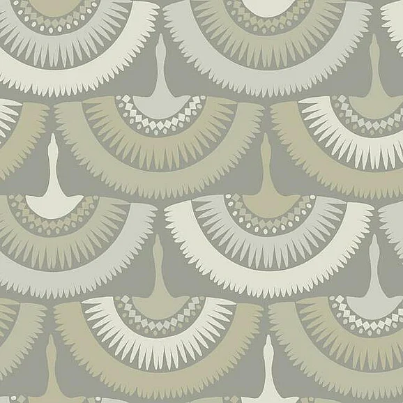 York Bohemian Luxe E38 Feather & Fringe Wallpaper in Gray BO6645 (Double Roll) FedEx/UPS