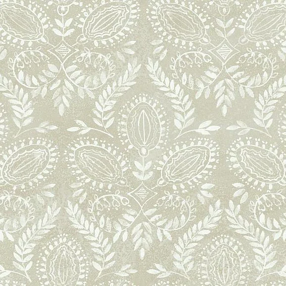 York Bohemian Luxe E38 Laurel Damask Wallpaper in Off White BO6731 (Double Roll) FedEx/UPS