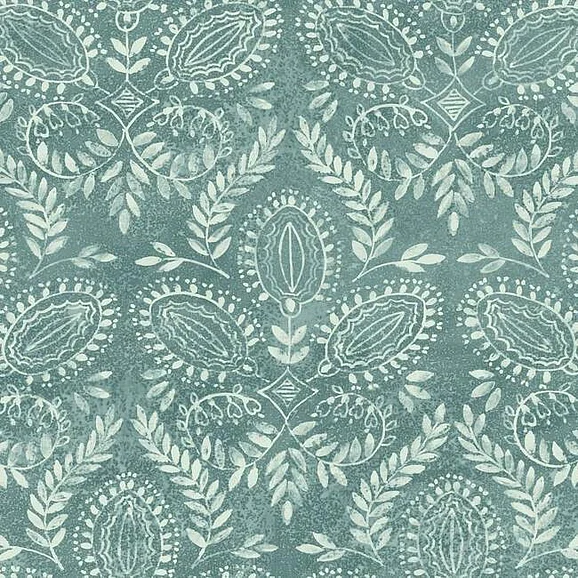 York Bohemian Luxe E38 Laurel Damask Wallpaper in Teal BO6735 (Double Roll) FedEx/UPS