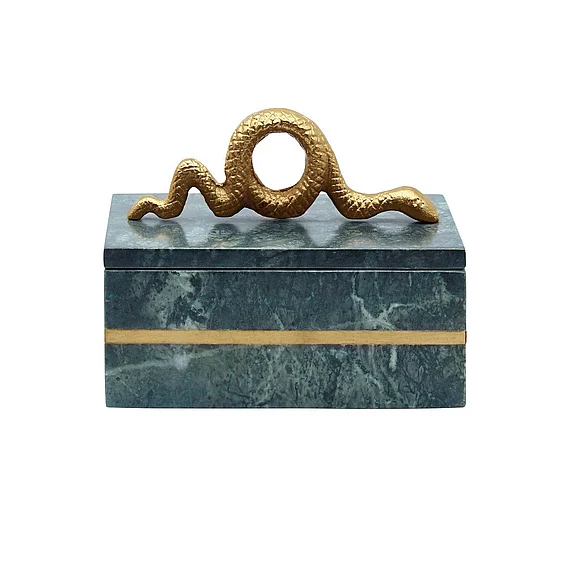 Worlds Away Green Marble Box BOA