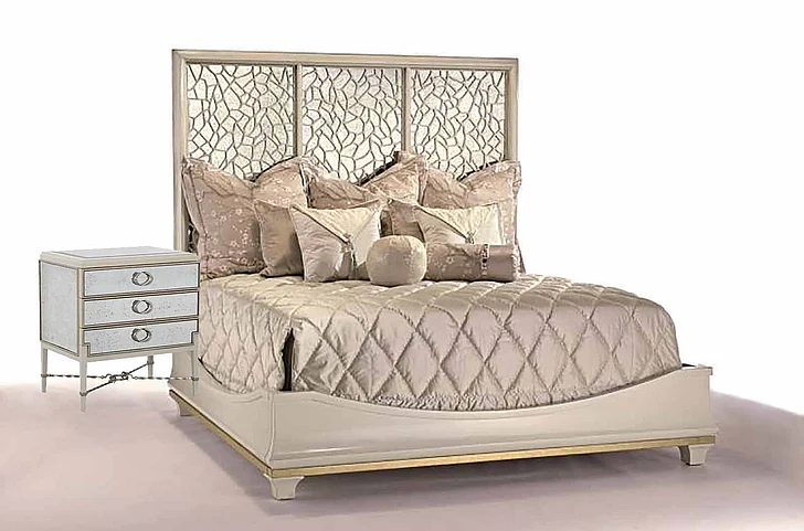 Maitland-Smith Bolero 2pc Panel Bedroom Set in Silver