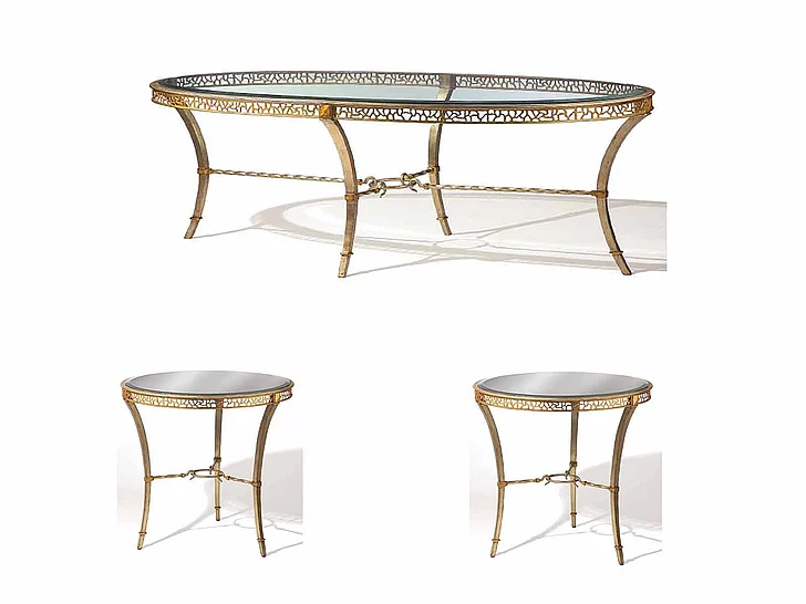 Maitland-Smith Bolero 3pc Occasional Set in Gold