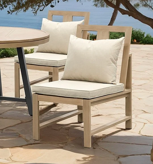 Furniture of America Bordeaux Armless Chair in Natural/Beige GM-2020-2PK (Set of 2)