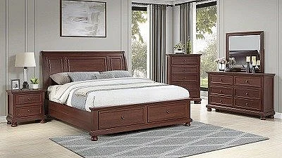 Galaxy Home Boston 2pc Bedroom Set in Walnut