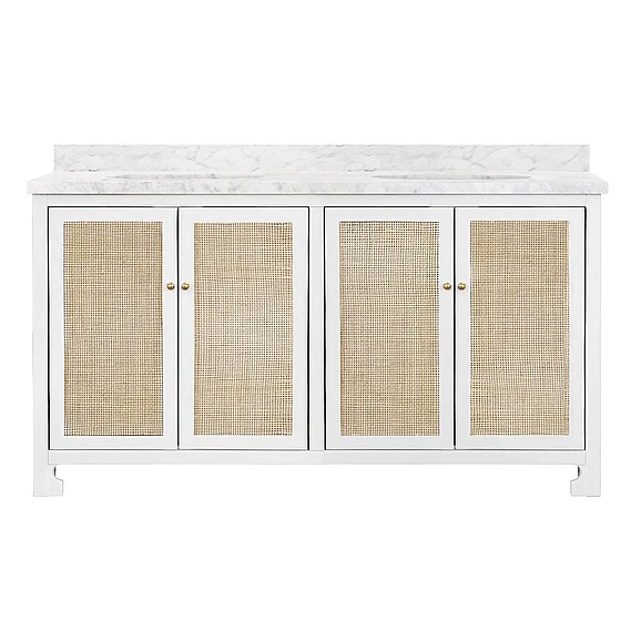 Worlds Away Bath Vanity in Matte White Lacquer BOYD 60 WH