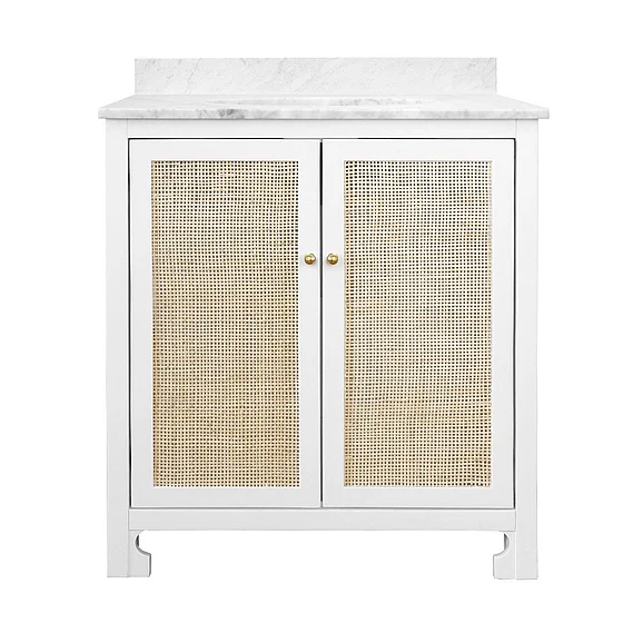 Worlds Away Boyd Bath Vanity in Matte White Lacquer BOYD WH