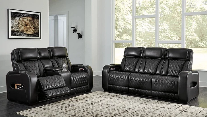 Boyington Power Recliner 2Pc Living Room Set in Black