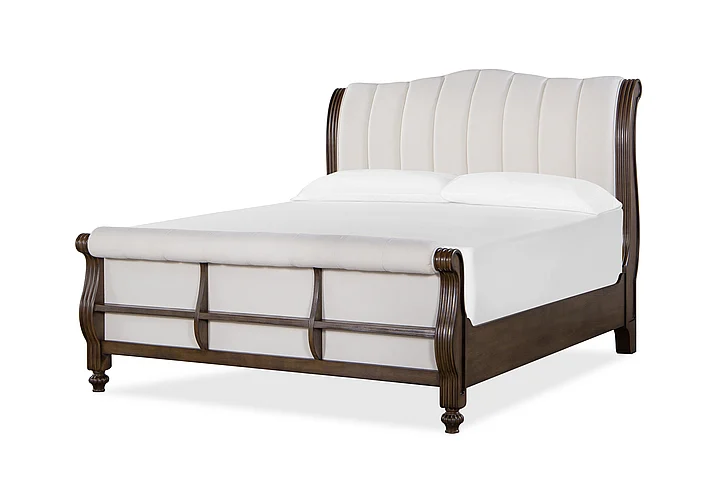 Cosmos Marina Dark Walnut Queen Bed Cherry DBMAR-QB